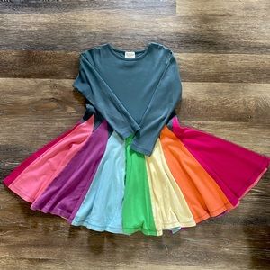 Rainbow stripe dress by Lemon Loves Lime